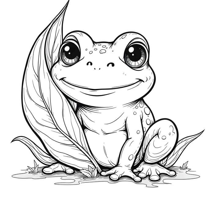 ảnh tranh tô màu con ếch sáng