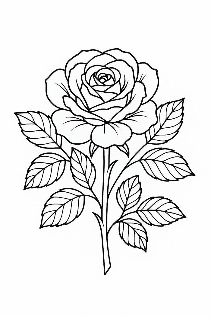 ảnh tranh tô màu hoa hồng bắt sáng