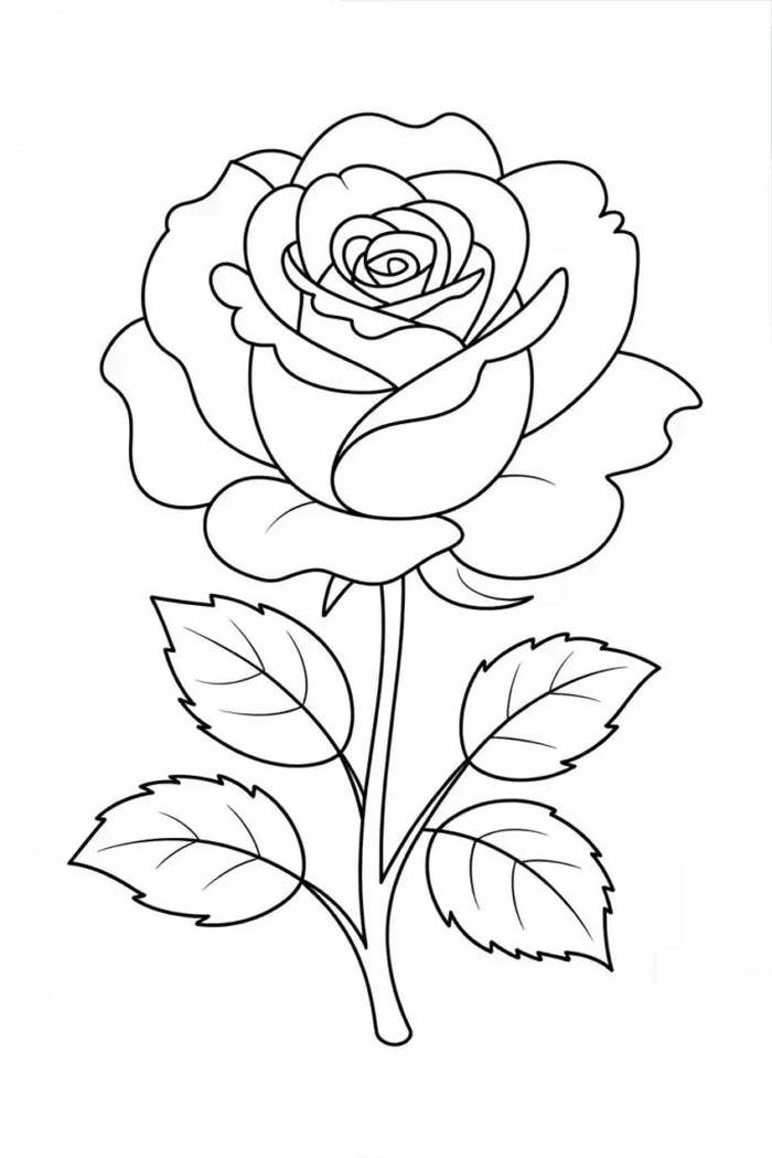 ảnh tranh tô màu hoa hồng tinh xảo