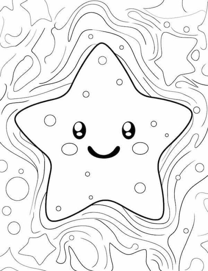 ảnh tranh tô màu ngôi sao đáng mến