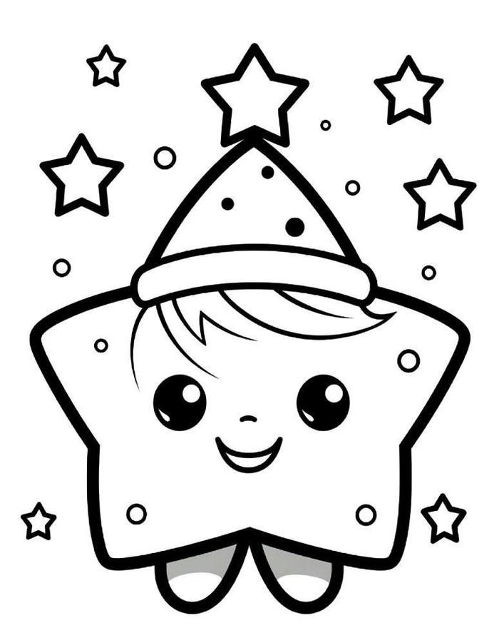 ảnh tranh tô màu ngôi sao dễ nhìn