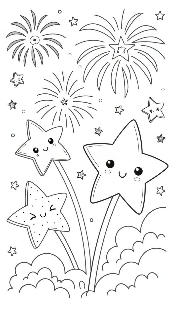 ảnh tranh tô màu ngôi sao mềm mại