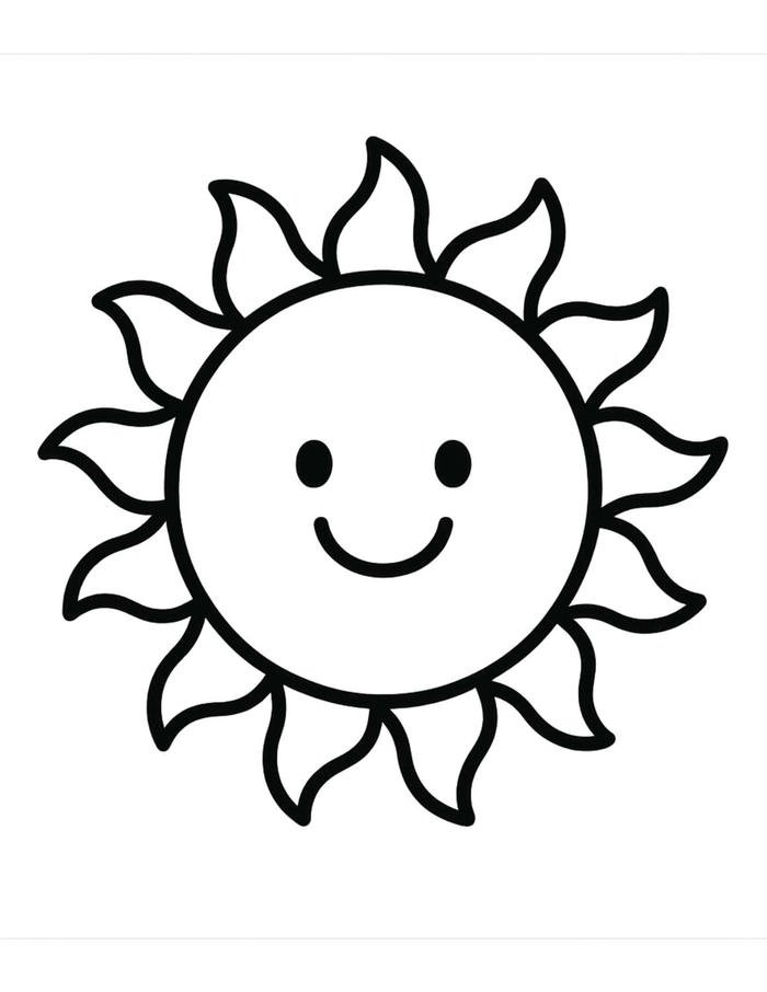 ảnh tranh tô màu ông mặt trời cười