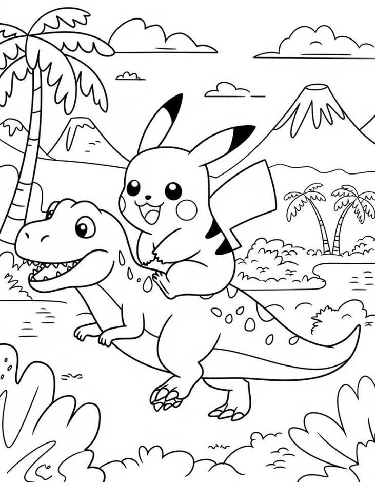 ảnh tranh tô màu pikachu đẹp nhất