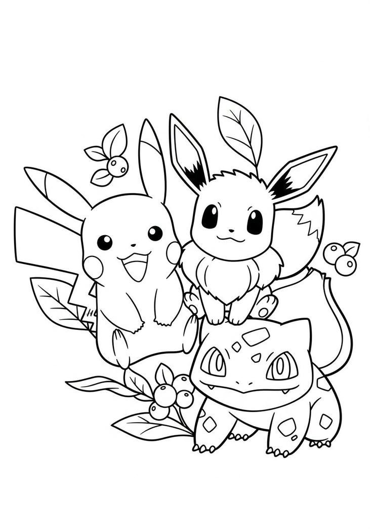 ảnh tranh tô màu pikachu đơn giản