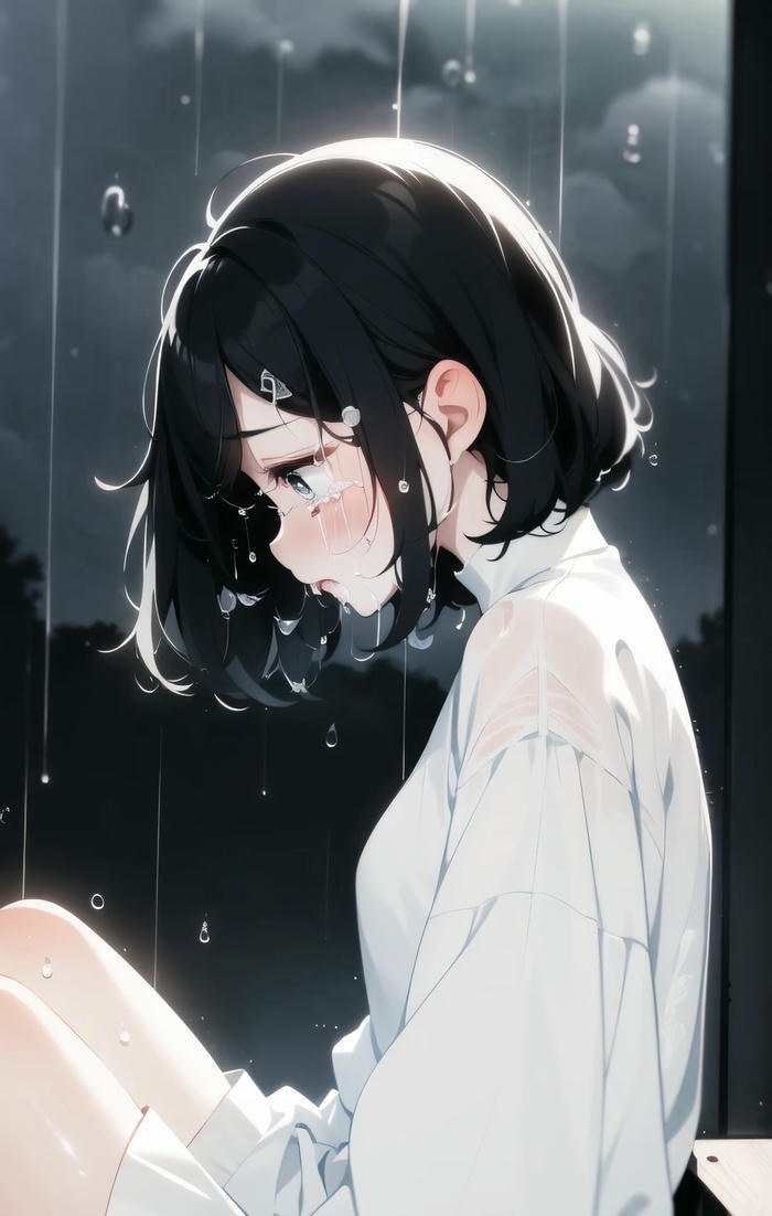 anime buồn ngồi lặng rất lâu