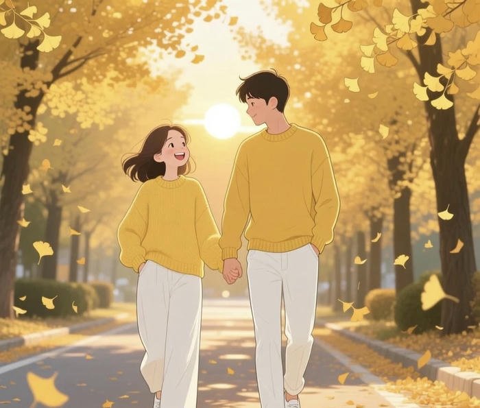 anime cầm tay giữa phố vắng