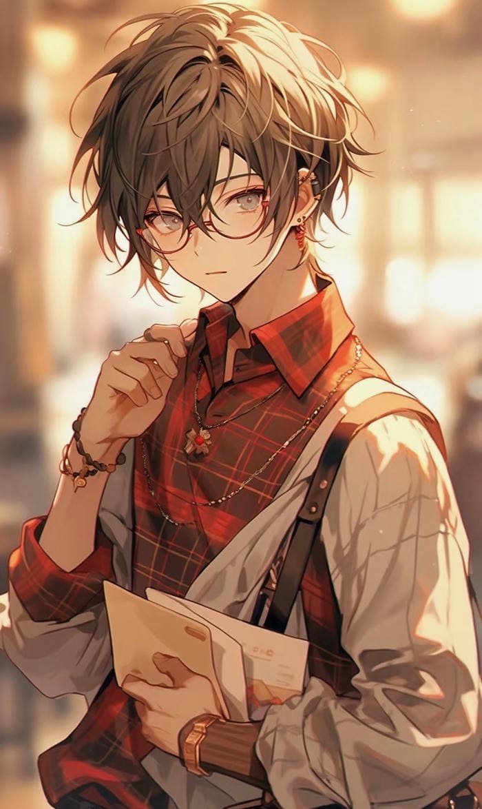 anime đeo kính gương mặt cuốn hút