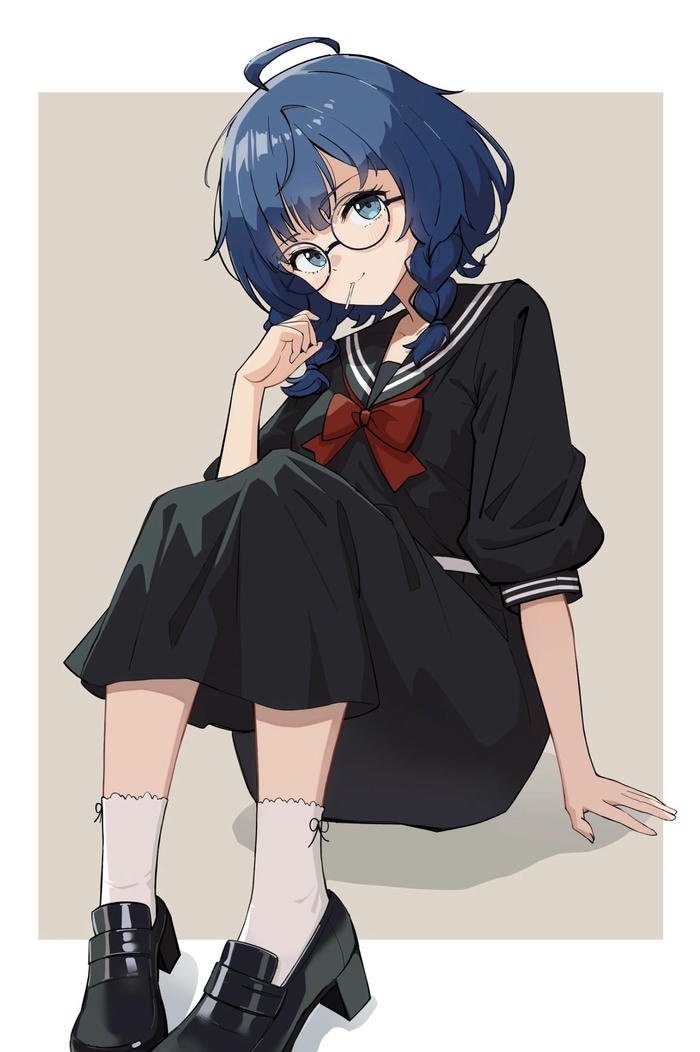 anime đeo kính phong cách học đường