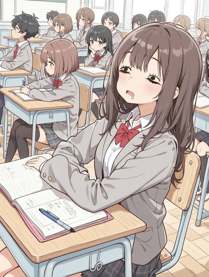 anime học đường buồn ngủ trong giờ học