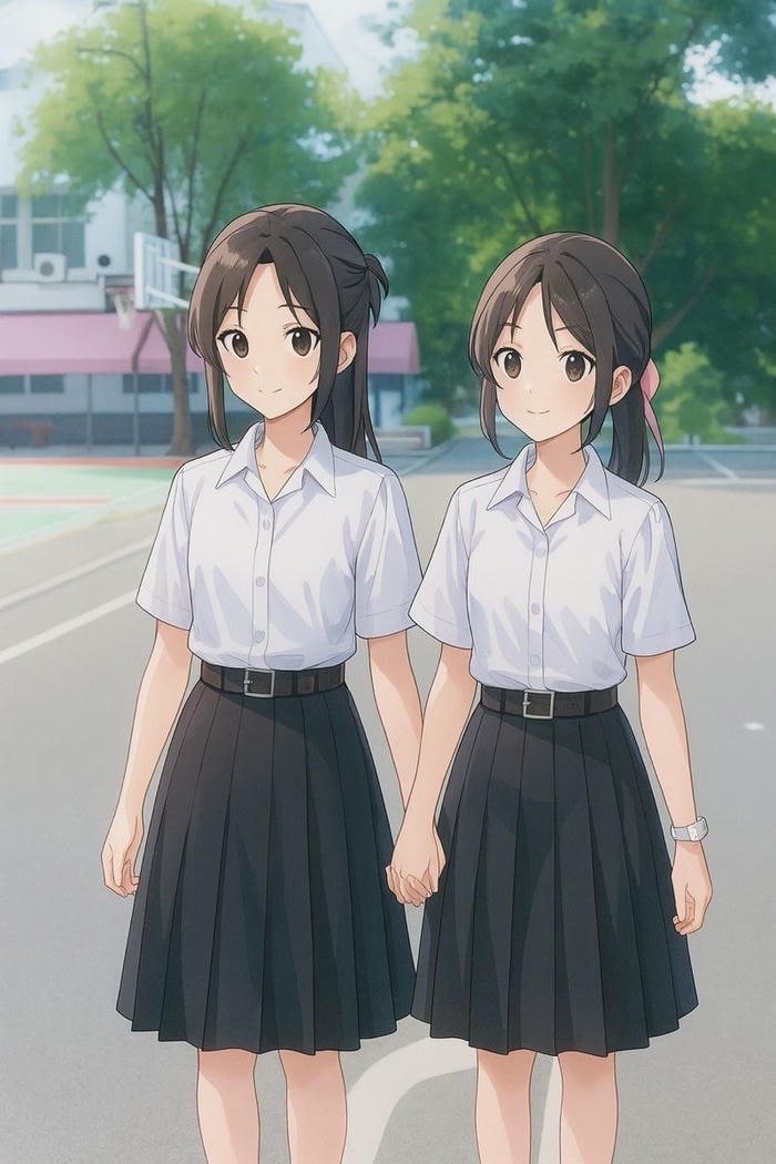 anime học đường chơi trong sân trường