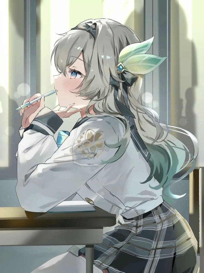 anime học sinh nữ tóc dài duyên dáng