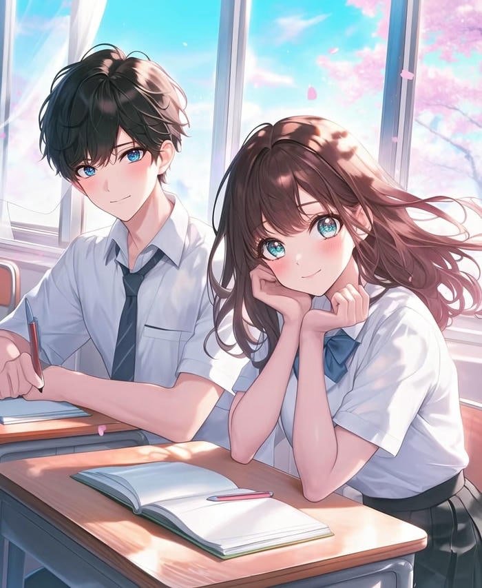 anime học sinh tạo hình ngây ngô