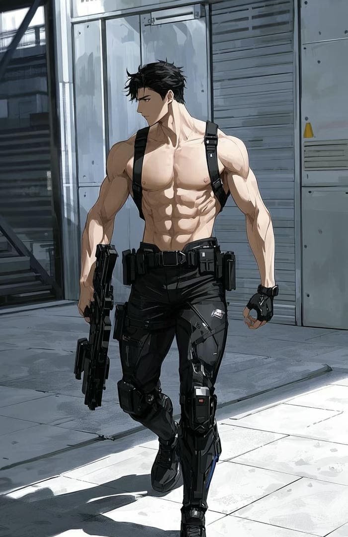 anime nam 6 múi dáng đứng vững