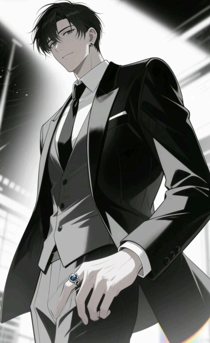 anime nam đen trắng khí chất lạnh
