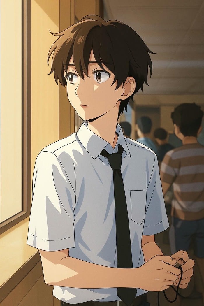 anime nam học sinh thắt cà vạt chỉn chu đẹp