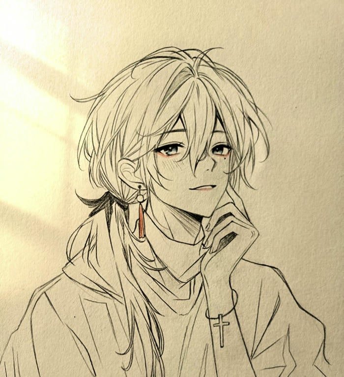 anime nam vẽ tay chi tiết