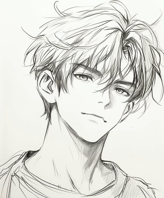 anime nam vẽ tay sáng tạo