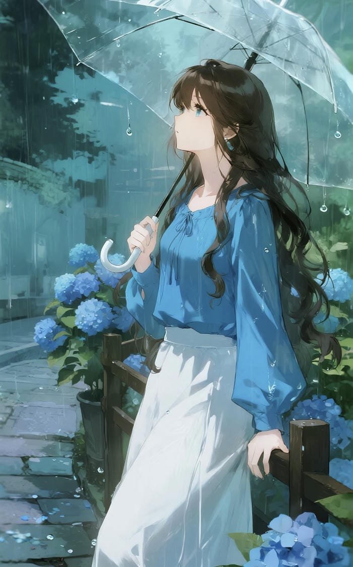 anime nữ buồn mờ nhạt lạc lõng