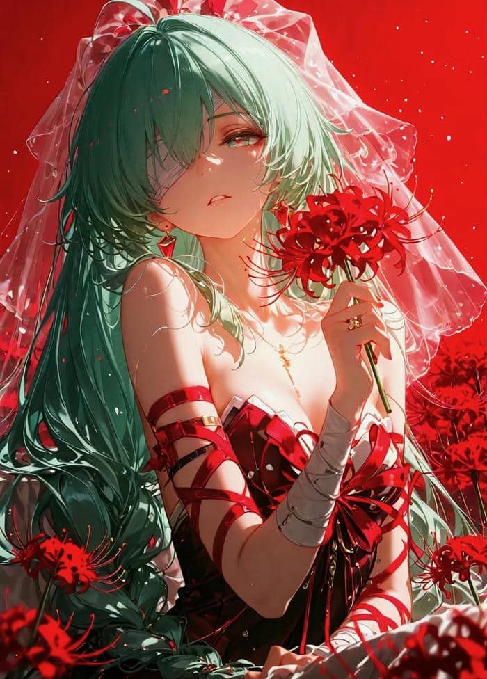 anime nữ cô dâu trầm buồn