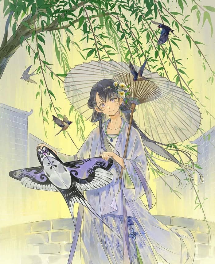 anime nữ cổ trang gương mặt đoan trang