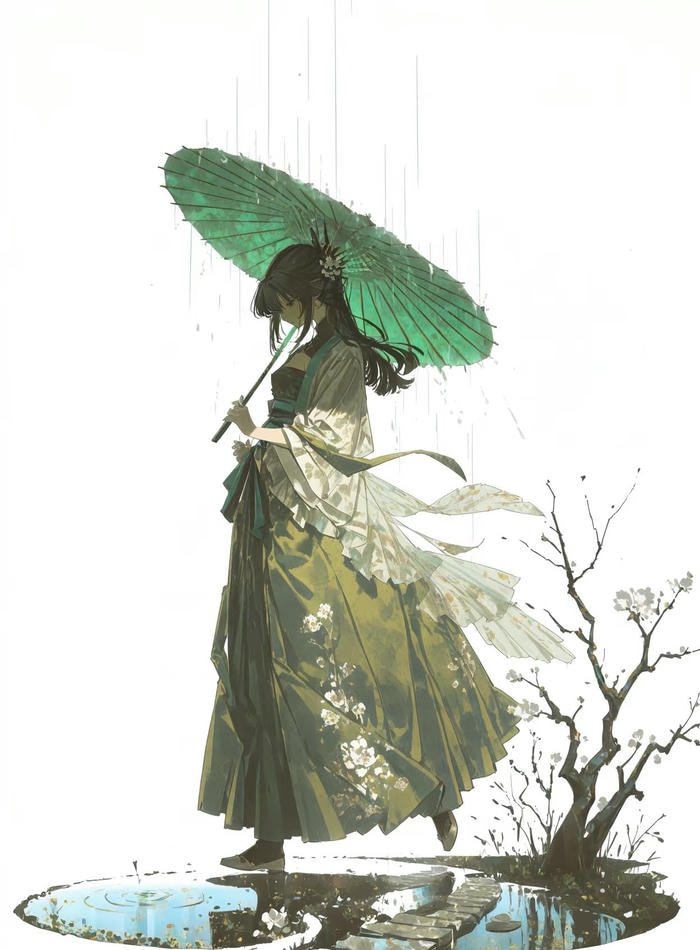 anime nữ cổ trang phong cách dạ hội xưa