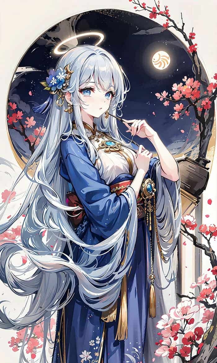anime nữ cổ trang tạo hình truyền thống