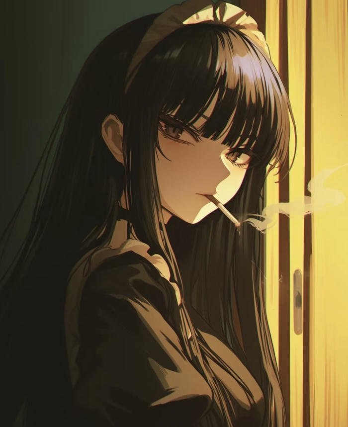 anime nữ đẹp hiếm hút thuốc lá