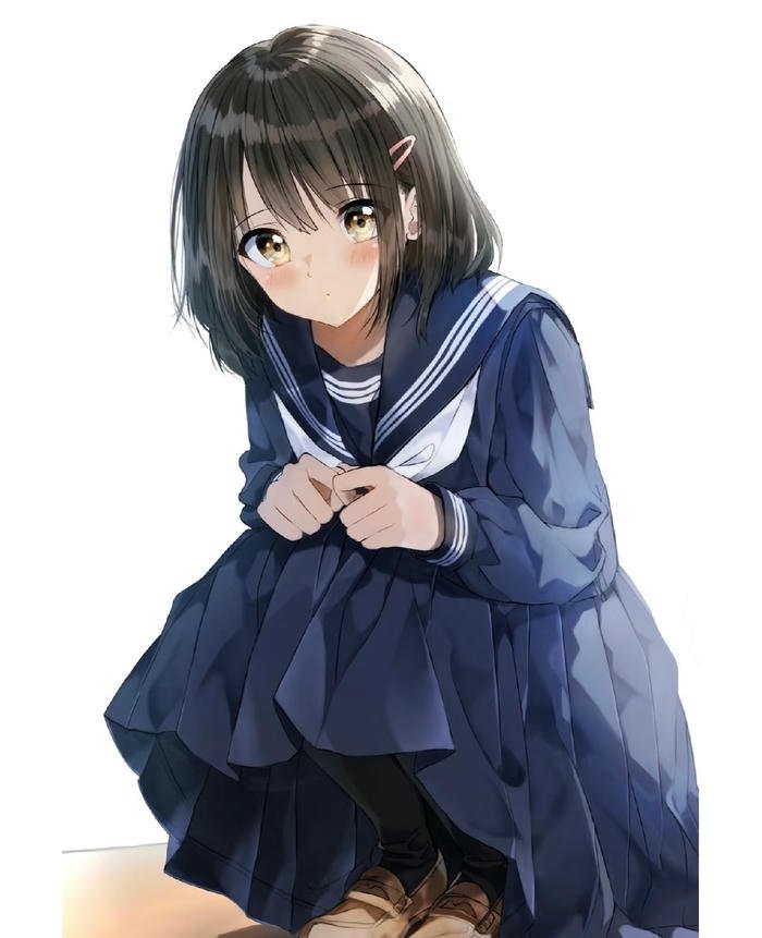 anime nữ học sinh có ánh mắt buồn sâu thẳm