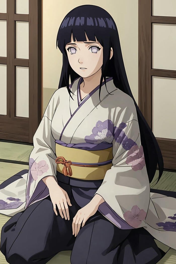 anime nữ mặc kimono trầm ổn nền nếp