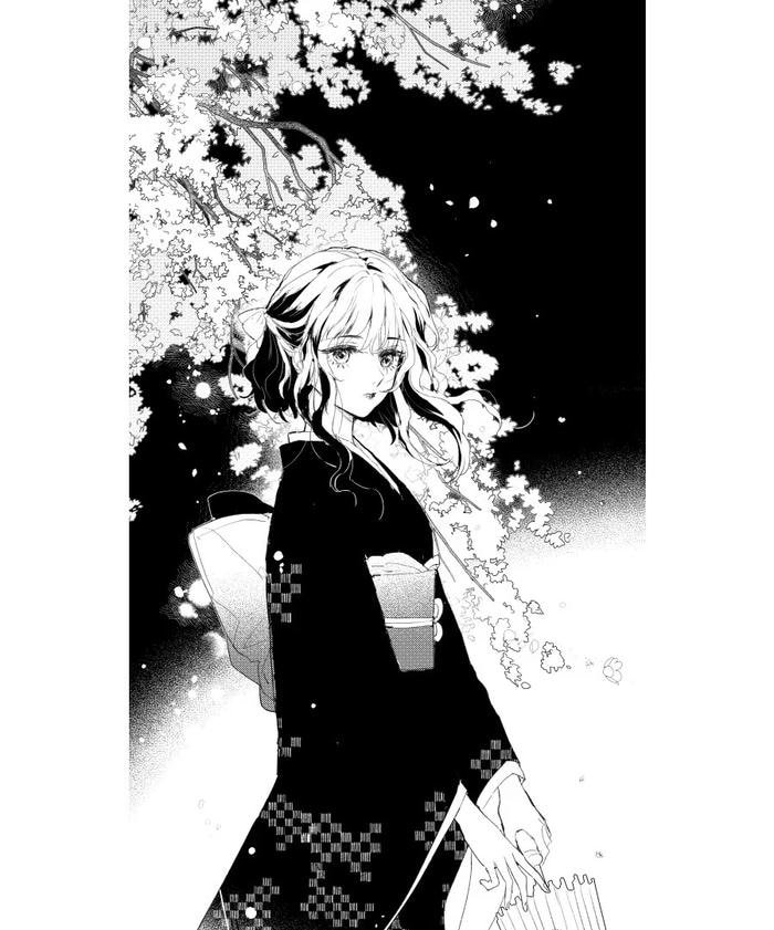 anime nữ trắng đen chìm sâu tăm tối
