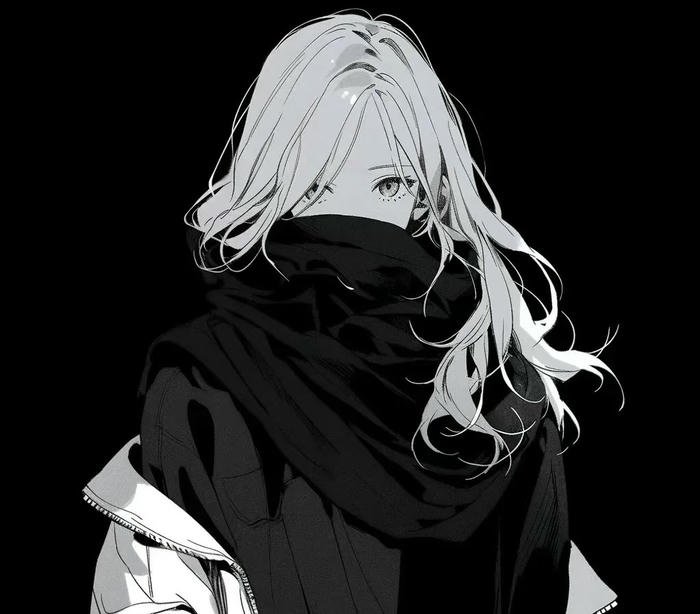 anime nữ trắng đen tĩnh mịch sâu thẳm