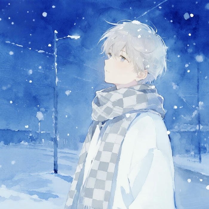 avatar anime nam đứng giữa trời tuyết