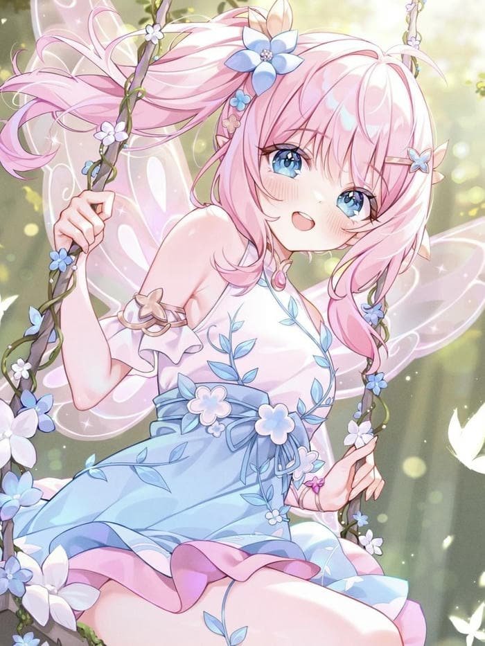 avatar anime nữ chơi xích đu