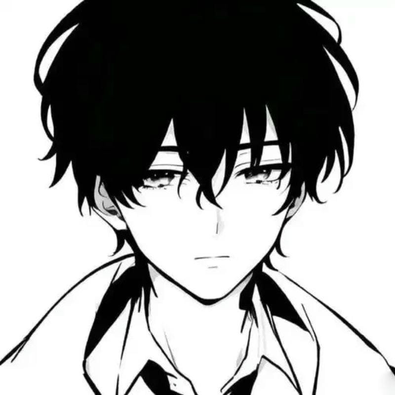 avatar đen trắng nam nhìn bí ẩn