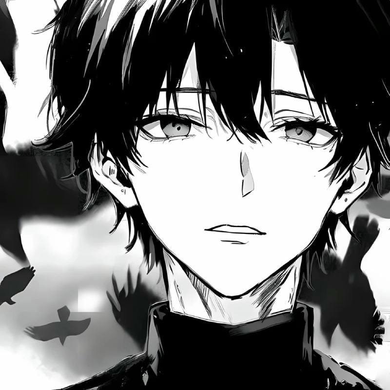 avatar đen trắng nam trầm lặng