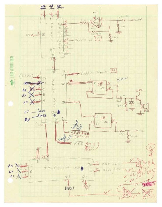 Bản phác thảo gốc Apple II của Steve Wozniak được bán đấu giá hơn 630.000 USD