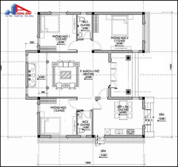 Bản thiết kế nhà cấp 4