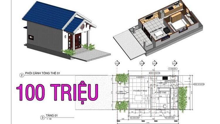 Bản vẽ thiết kế nhà cấp 4 khoảng 150 triệu