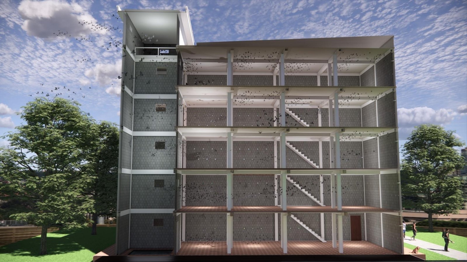 Bản vẽ thiết kế nhà yến 3D thiết bị nhà yến, hỗ trợ tính toán chi phí xây nhà yến 2 tầng