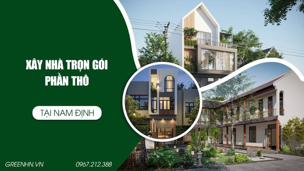 Bản vẽ và công trình xây dựng phần thô điển hình ở Nam Định, chi tiết thi công móng và khung.