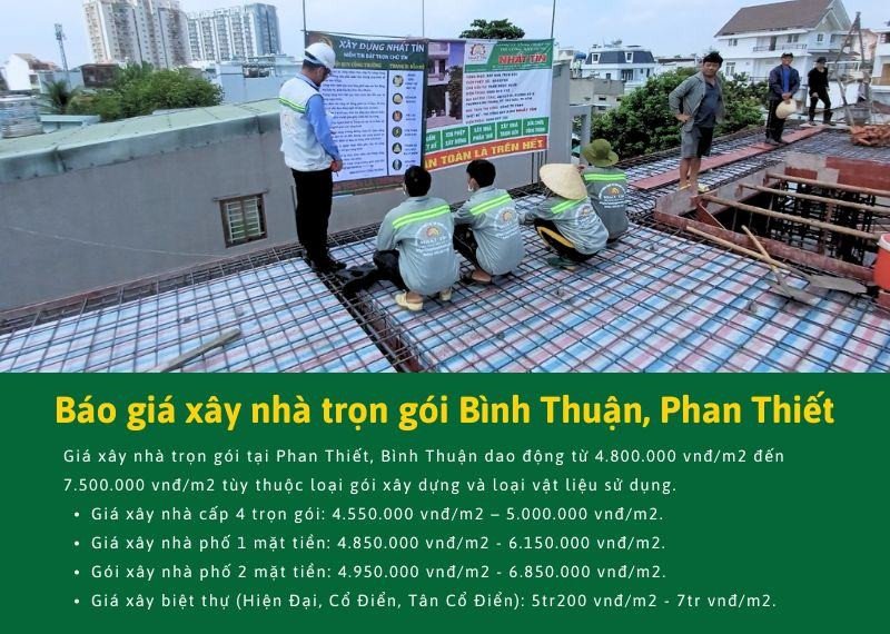 Bảng tổng hợp chi phí xây dựng nhà trọn gói tại Bình Thuận và Phan Thiết