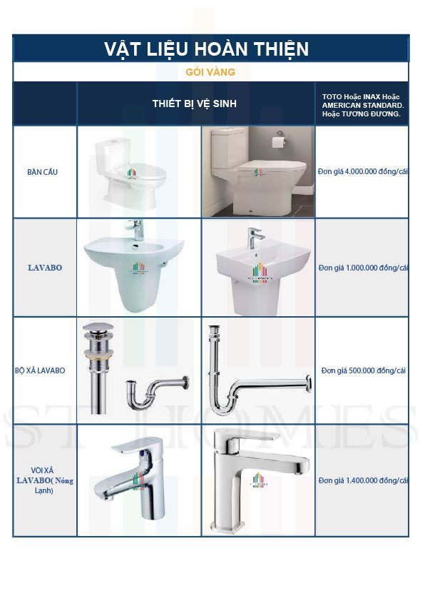 Bảng vật liệu và đơn giá nội thất phòng khách