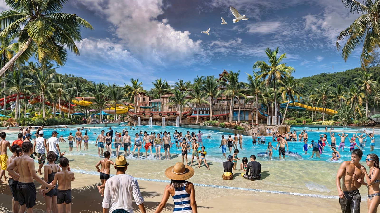 Bể tạo sóng và các trò chơi dưới nước tại công viên Đường 3 Tháng 2 Vũng Tàu