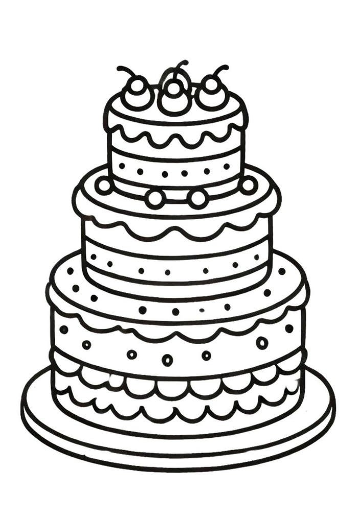 bức ảnh tô màu bánh sinh nhật đẹp