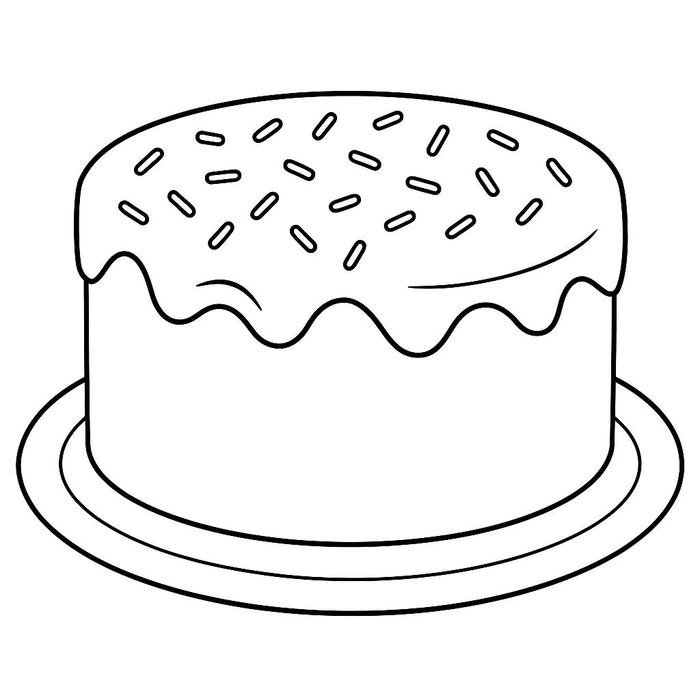 bức tranh tô màu bánh kem sinh nhật