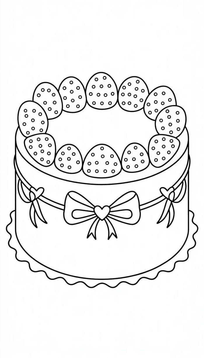 bức tranh tô màu bánh sinh nhật sinh động
