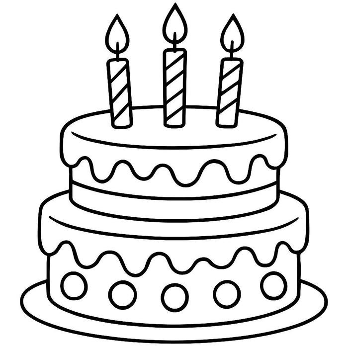 bức tranh tô màu bánh sinh nhật vui