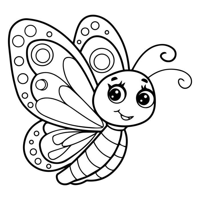 bức tranh tô màu con bướm đơn giản