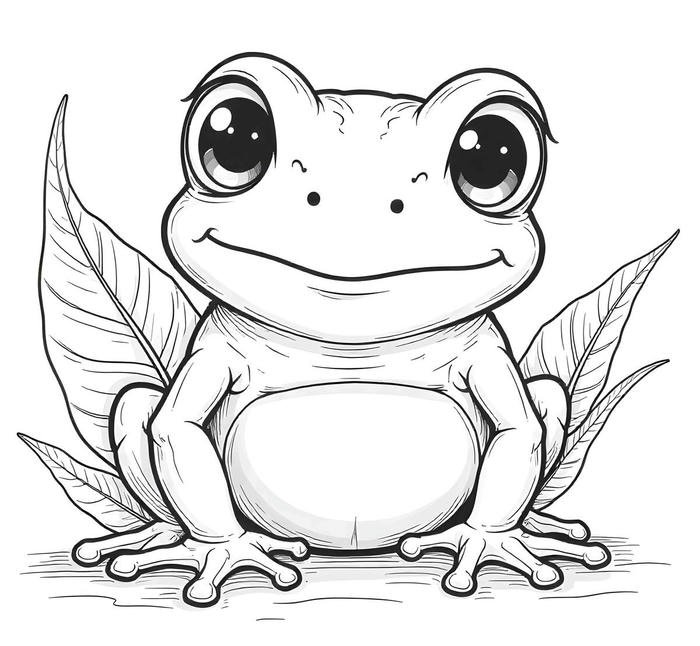 bức tranh tô màu con ếch cute